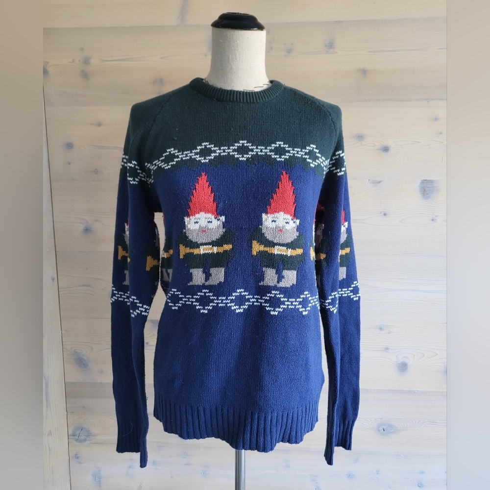 Ugly Christmas Sweater with gnomes unisex small